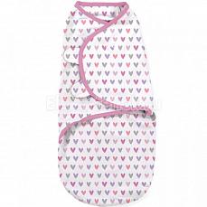 Summer Infant SwaddleMe Конверт для пеленания на липучке размер S/M Розовые сердечки