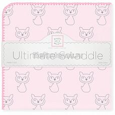 SwaddleDesigns Фланелевая пеленка для новорожденного Ultimate Gray Fox Pink