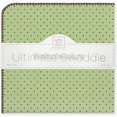 SwaddleDesigns Фланелевая пеленка для новорожденного Lime w/BR Dot