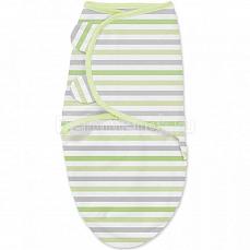 Summer Infant SwaddleMe Конверт для пеленания на липучке размер S/M Серо-зеленые полоски