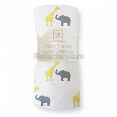 SwaddleDesigns Пеленка детская тонкая Маркизет Y Giraffe/Elephant