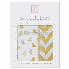SwaddleDesigns Набор пеленок Swaddle Duo Y Chickies/Chevron