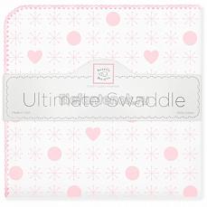 SwaddleDesigns Фланелевая пеленка для новорожденного Ultimate Jax & Hearts Pink