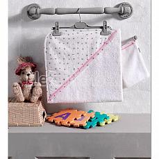 Kidboo Cute Bear полотенце-уголок + варежка Pink