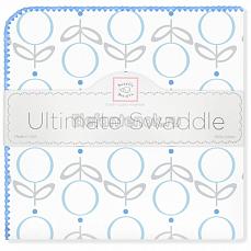SwaddleDesigns Фланелевая пеленка для новорожденного Ultimate Lolli Fleur Blue