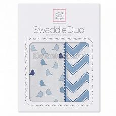 SwaddleDesigns Набор пеленок Swaddle Duo BL Chickies/Chevron