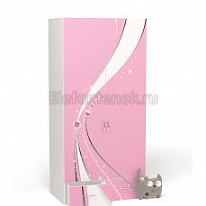 ABC-KING Princess шкаф 2-х дверный Розовый  (белый корпус)