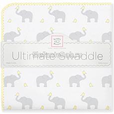 SwaddleDesigns Фланелевая пеленка для новорожденного PY Elephants/Chicks