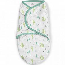 Summer Infant SwaddleMe Конверт для пеленания на липучке размер S/M Белый-Кактусы