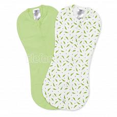 Summer Infant Swaddlepod Конверт для пеленания на молнии (2 шт) р-р S, зеленый/горошек