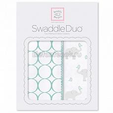 SwaddleDesigns Набор пеленок Swaddle Duo SC Elephant & Chickies Mod Duo