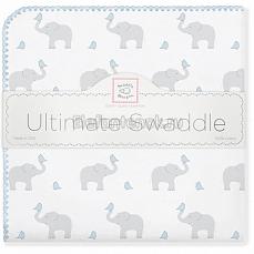 SwaddleDesigns Фланелевая пеленка для новорожденного PB Elephants/Chicks