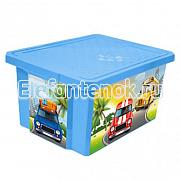 Plastik Репаблик ящик для хранения игрушек X-BOX Sity Cars, на колесах, 57л