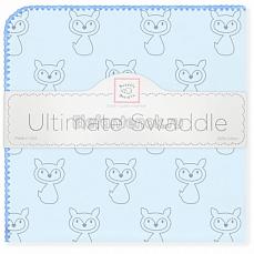 SwaddleDesigns Фланелевая пеленка для новорожденного Ultimate Gray Fox Blue