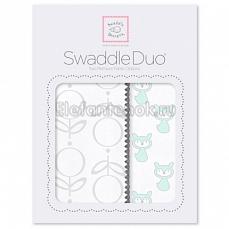 SwaddleDesigns Набор пеленок Swaddle Duo SeaCrystal Little Fox