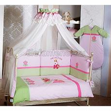 Feretti Princess (Феретти Принцесса комплект в кроватку, 6 предметов) Розовый / Pink Long (борт 360 см)