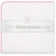 SwaddleDesigns Фланелевая пеленка для новорожденного Bt. Pink Polka Dot