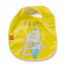 Happy Baby WATER-PROOF BABY BIB нагрудник на липучке Yellow