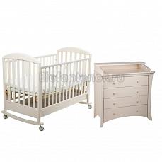 Papaloni комплект Джованни качалка 125*65 / Luna Слоновая кость(с комодом Luna 650)