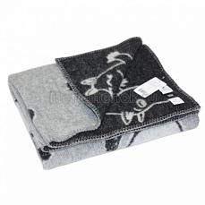 Klippan Одеяло из эко-шерсти 90х130  муми-тролли серый с черным 