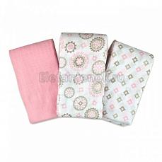 Summer Infant Набор из 3-х пеленок розовые с орнаментом