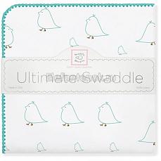 SwaddleDesigns Фланелевая пеленка для новорожденного SeaCrystal Chickies