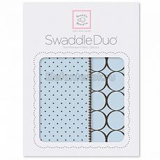 SwaddleDesigns Набор пеленок Swaddle Duo Pstl Blue Modern