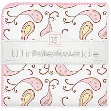SwaddleDesigns Фланелевая пеленка для новорожденного Pink Paisley