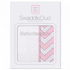 SwaddleDesigns Набор пеленок Swaddle Duo Pink Classic Chevron