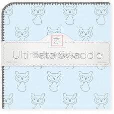 SwaddleDesigns Фланелевая пеленка для новорожденного Ultimate Gray Fox Pstl Blue