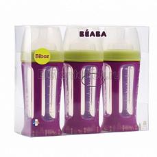 Beaba Biboz комплект из 3-х бутылочек Gipsy Plum