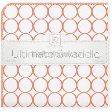 SwaddleDesigns Фланелевая пеленка для новорожденного Orange Mod/WH