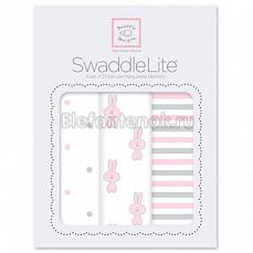 SwaddleDesigns Набор пеленок SwaddleLite Pstl Pink Little Bunnie