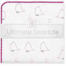 SwaddleDesigns Фланелевая пеленка для новорожденного Pink Chickies