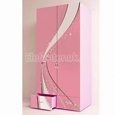 ABC-KING Princess шкаф 2-х дверный Розовый  (розовый корпус)