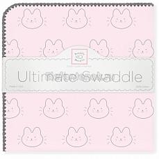 SwaddleDesigns Фланелевая пеленка для новорожденного Ultimate Bonjour Bunnie Pstl Pink