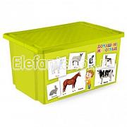 Plastik Репаблик ящик для хранения игрушек X-BOX Обучайка, 57л, животные