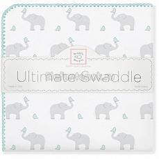 SwaddleDesigns Фланелевая пеленка для новорожденного SC Elephants/Chicks
