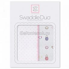 SwaddleDesigns Набор пеленок Swaddle Duo PK Peace/LV/SW