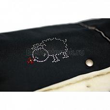 Pecorella муфта для рук Real Black (черный/стразы)