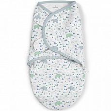 Summer Infant SwaddleMe Конверт для пеленания на липучке размер S/M Серый-Зеленый-Мишки
