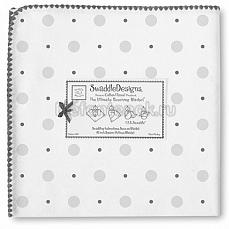 SwaddleDesigns Фланелевая пеленка для новорожденного Gray and Sterling Dots