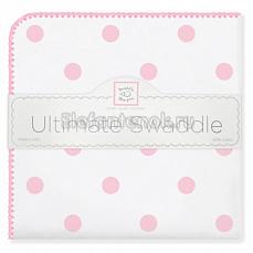 SwaddleDesigns Фланелевая пеленка для новорожденного Ultimate Big Dots Pink