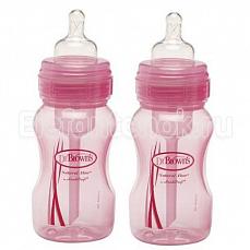 Dr. Browns Набор бутылочек с широк.горлышком 2-240 мл розовый