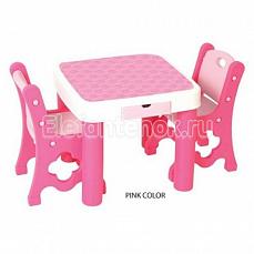 Edu-Play Стол и два стула розовый