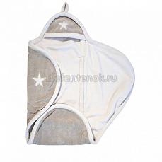 Jollein Флисовое одеяло-конверт на липучке Star sand/off-white (Песочный/молочный (звезда))