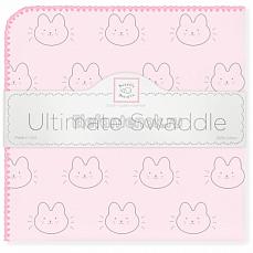 SwaddleDesigns Фланелевая пеленка для новорожденного Ultimate Bonjour Bunnie Pink
