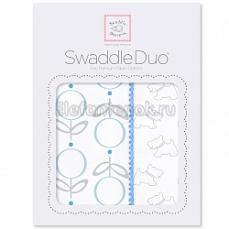 SwaddleDesigns Набор пеленок Swaddle Duo Blue Little Doggie