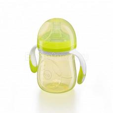 Happy Baby  Бутылочка для кормления с ручками и антиколиковой силиконовой соской 180 мл Lime