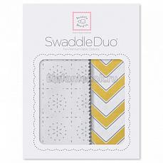 SwaddleDesigns Набор пеленок Swaddle Duo Yellow Chevrons